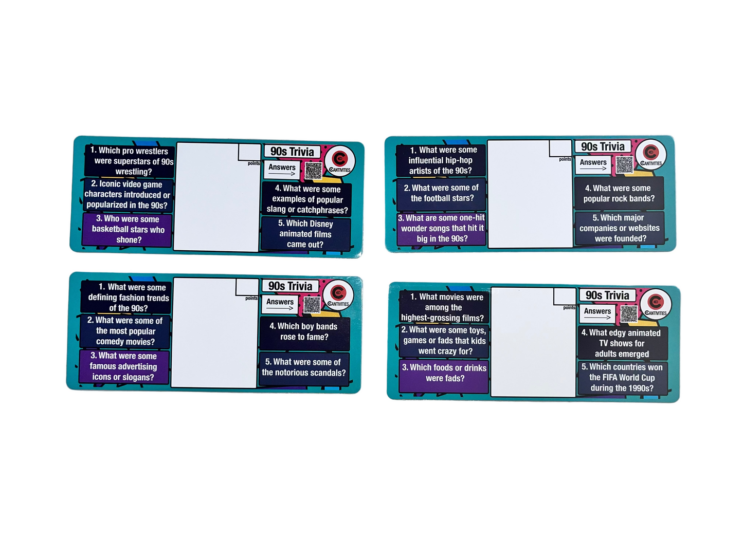 4 1990s Trivia Magnet Games